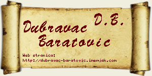 Dubravac Baratović vizit kartica